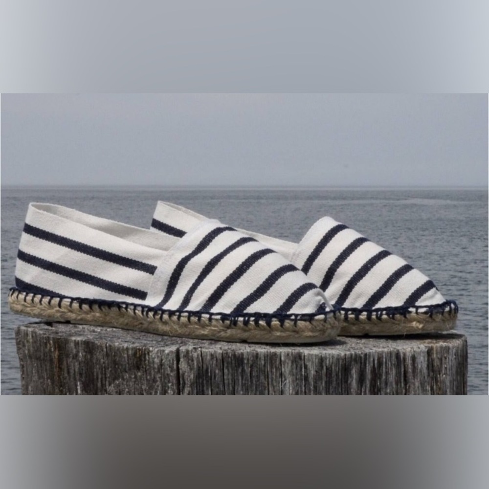 Francine Espadrilles, Women’s Size 9, bontemps Montauk, blue and white stripes
